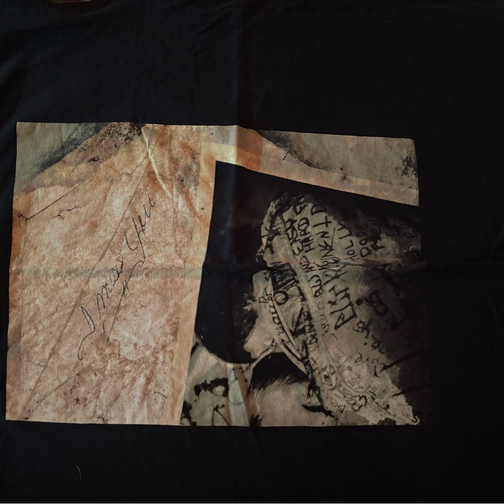 Black Graphic T-Shirt with Artistic Print